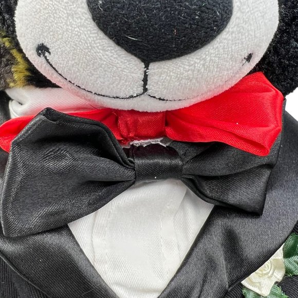 Build A Bear Bride and Groom Workshop Outfit Veil Black Shoes Plush Dress Up - Picture 11 of 16